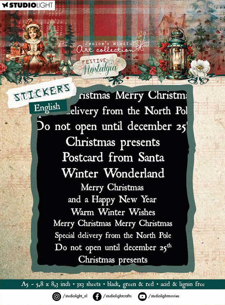 Jenine's Mindful Art Festive Nostalgia Collection - A6 Sticker Book [JMA-FN-STIC25]